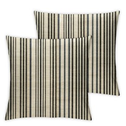 Ulloord Modern Throw Pillow Covers Stripes Textured Pillow Covers for Sofa Couch Living Room Bedroom Décor Black