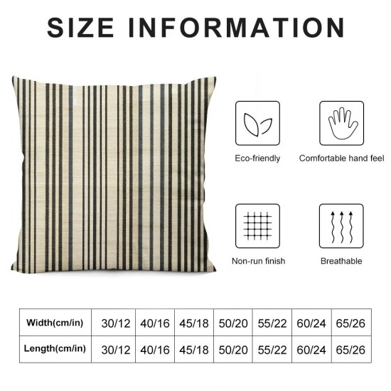 Ulloord Modern Throw Pillow Covers Stripes Textured Pillow Covers for Sofa Couch Living Room Bedroom Décor Black