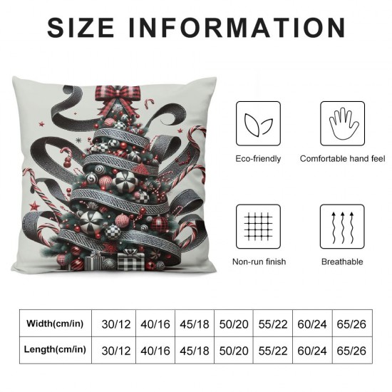 Ulloord Christmas Pillow Covers Christmas Snowman Black White Decorative White Pillow Covers Decoration for