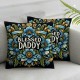 Ulloord Fathers Day Pillow Covers Watercolor Floral Wreath Blessed Daddy Pillows Decorative Throw Pillows Happy Fathers Day Decorations Farmhouse Decor Cushion Case for Sofa