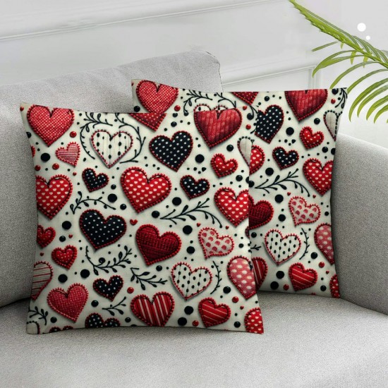 Ulloord Valentines Day Pillow Covers Spring Farmhouse Decor Red Throw Pillow Covers Love Heart Decorations Throw Cushion Case for Home Decorations