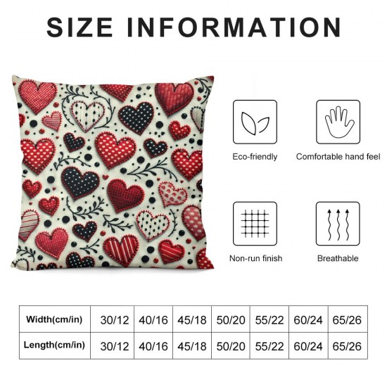 Ulloord Valentines Day Pillow Covers Spring Farmhouse Decor Red Throw Pillow Covers Love Heart Decorations Throw Cushion Case for Home Decorations