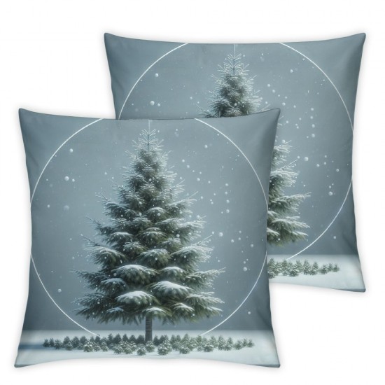 Ulloord Christmas Pillow Covers Christmas Tree Decorations Throw Pillow Covers Winter Holiday Decor Linen Pillowcase for Sofa Couch Chair Home