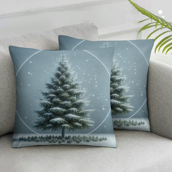 Ulloord Christmas Pillow Covers Christmas Tree Decorations Throw Pillow Covers Winter Holiday Decor Linen Pillowcase for Sofa Couch Chair Home