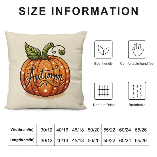 Ulloord Fall Pillow Covers Autumn Pumpkin Thanksgiving Decorative Throw Pillow Cover Farmhouse Outdoor Pillows Case for Sofa Couch Living Room Cushion Bed Home Decor