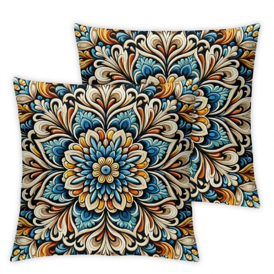 Ulloord Decorative Pillow Covers Blue Outdoor Fall Throw Pillow Covers Boho Farmhouse Pillow Cases for Couch Bedroom Sofa Car Living Room Bed Patio Furniture